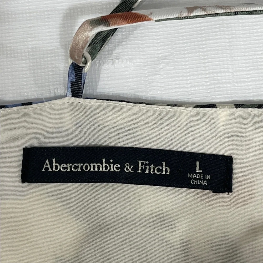 Abercrombie & Fitch Camille Dress cream blue green floral print size Large women - Picture 10 of 16